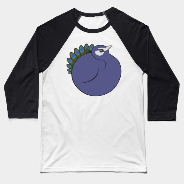 Bird Balls - Peacock Baseball T-Shirt by Naturally Curvy